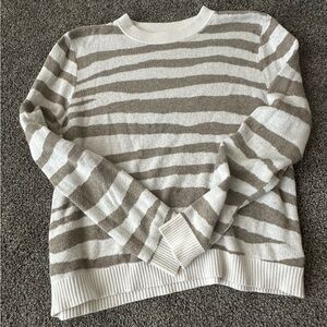 Woman Zebra Striped Sweater